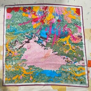 Hermès Brightly Colored Silk Scarf